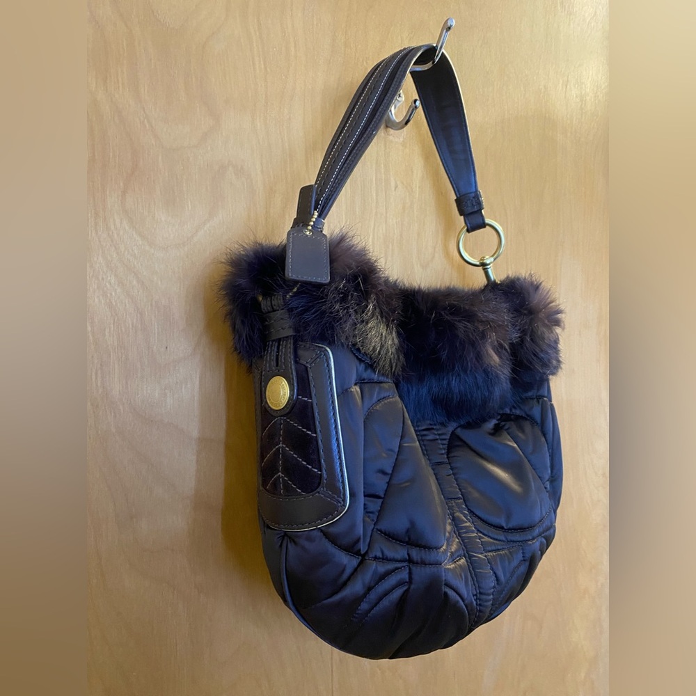Authentic Coach Rabbit Fur Shoulder Bag - Picture 2 of 5